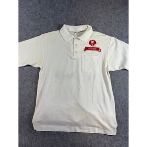 Vintage 70s Wisconsin Badgers Trainer USA Polo Shirt Mens S White Champion Tee